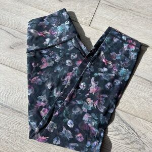 lululemon Wunder Train High-Rise Floral Leggings - Black and Purple athletica